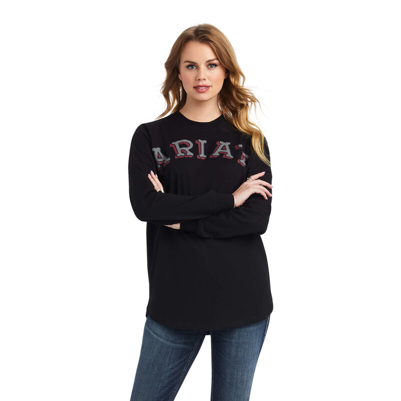 Blusas Ariat Real Oversized Negras Mujer - Chile 819-DHLURI